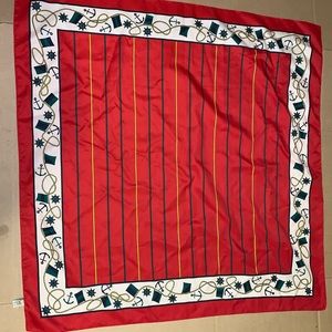 Made in Italy Vintage Silky Scarf Nautical Theme